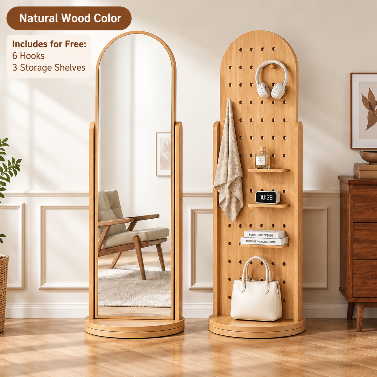 Arched Haven Storage Mirror