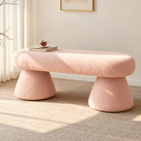 Milo Cloud Bouclé Bench – Modern Upholstered Entryway Shoe Bench