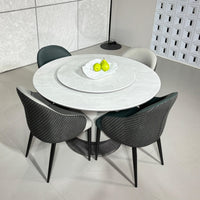 Elysia Round Stone Dining Table with Lazy Susan#H2532