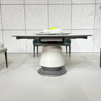 Elysia Round Stone Dining Table with Lazy Susan#H2532
