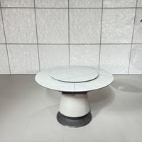 Elysia Round Stone Dining Table with Lazy Susan#H2532