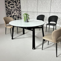 Noir Arc Round Dining Table#H2503