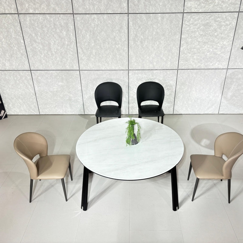 Noir Arc Round Dining Table#H2503